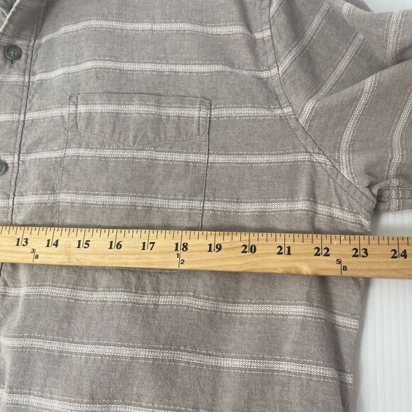 Eddie Bauer Shirt Mens Size XL Beige White Striped Linen Blend Button Up Outdoor - Picture 13 of 16